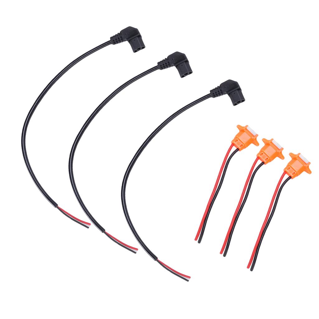 3PCS Curved Power Connector Cables 3PCS Charging Port with Water Proof Cover for Electric Scooter
