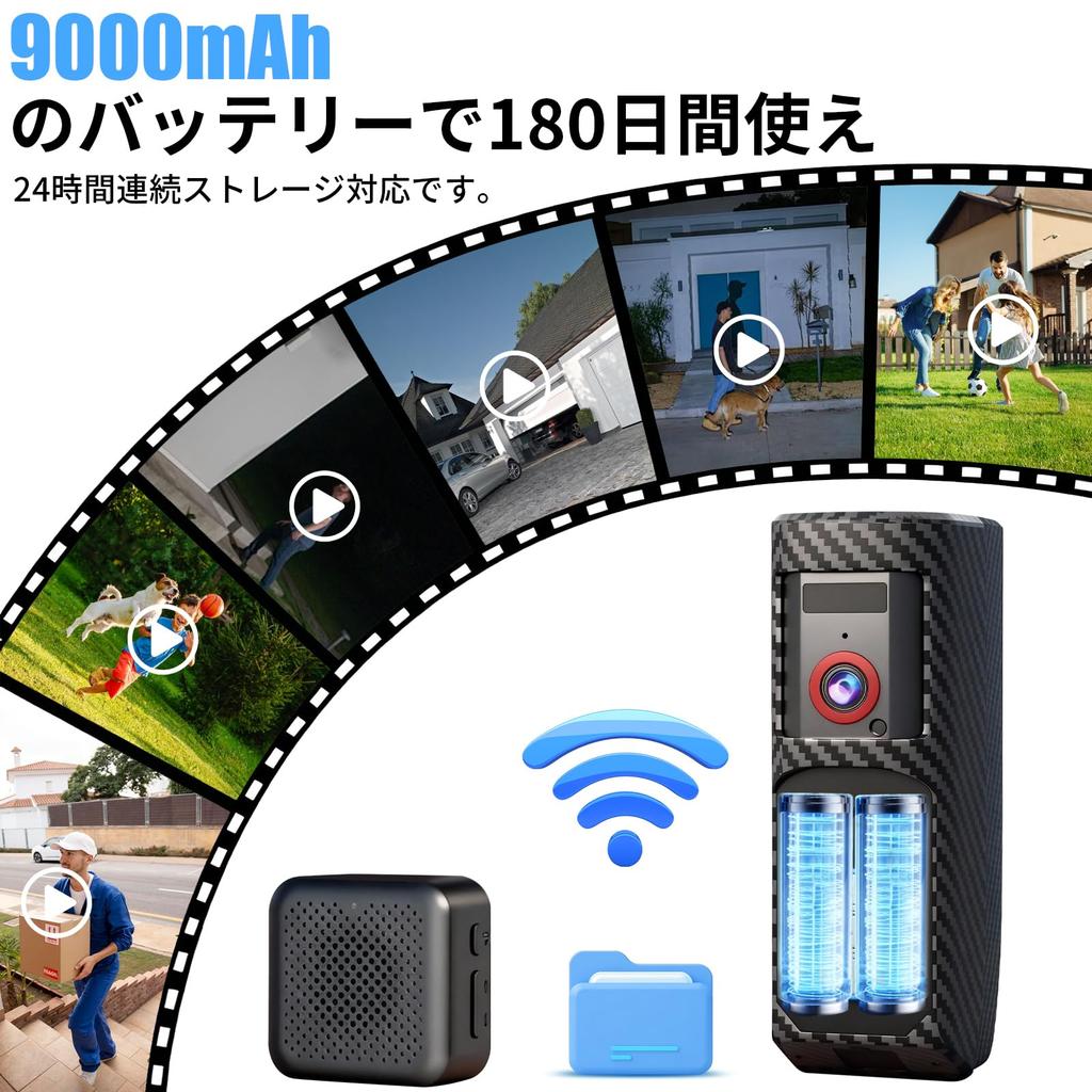 Беспроводная домофонная система OBEST с видеоглазком 1080P, ночной записью, удаленным доступом со смартфона, для семьи, IP65, USB, 9000 мАч, ночная. Идеально для квартир и и Медведь
