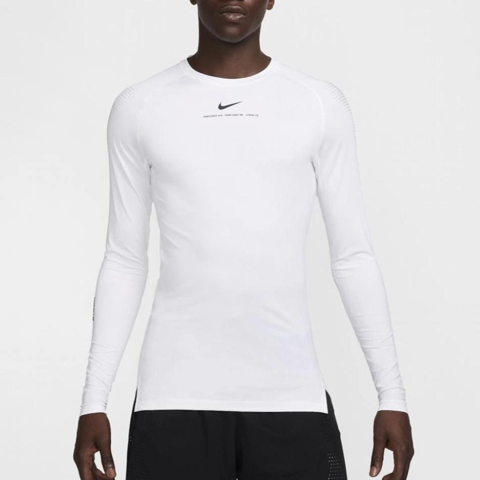 Nike NOCTA Футболка с длинным рукавом Базовая для баскетбола Мужская Белый Черный DN0001-100