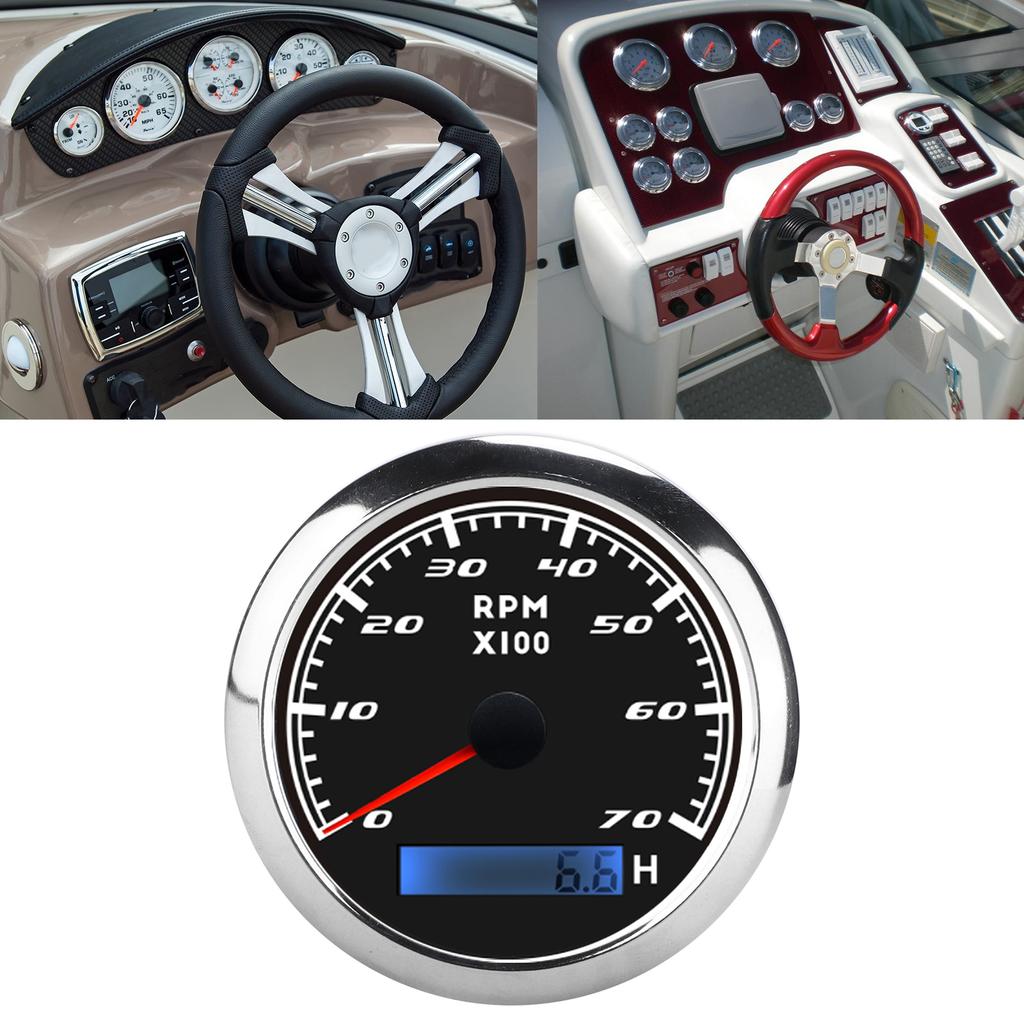 Pointer Tachometer Waterproof Marine Accessory   for Automobiles Boats Yacht RV 9‑32V