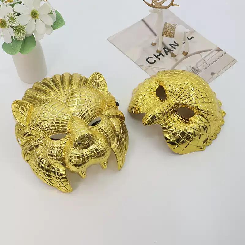 Golden animal masks, Halloween and carnival party costumes and props
