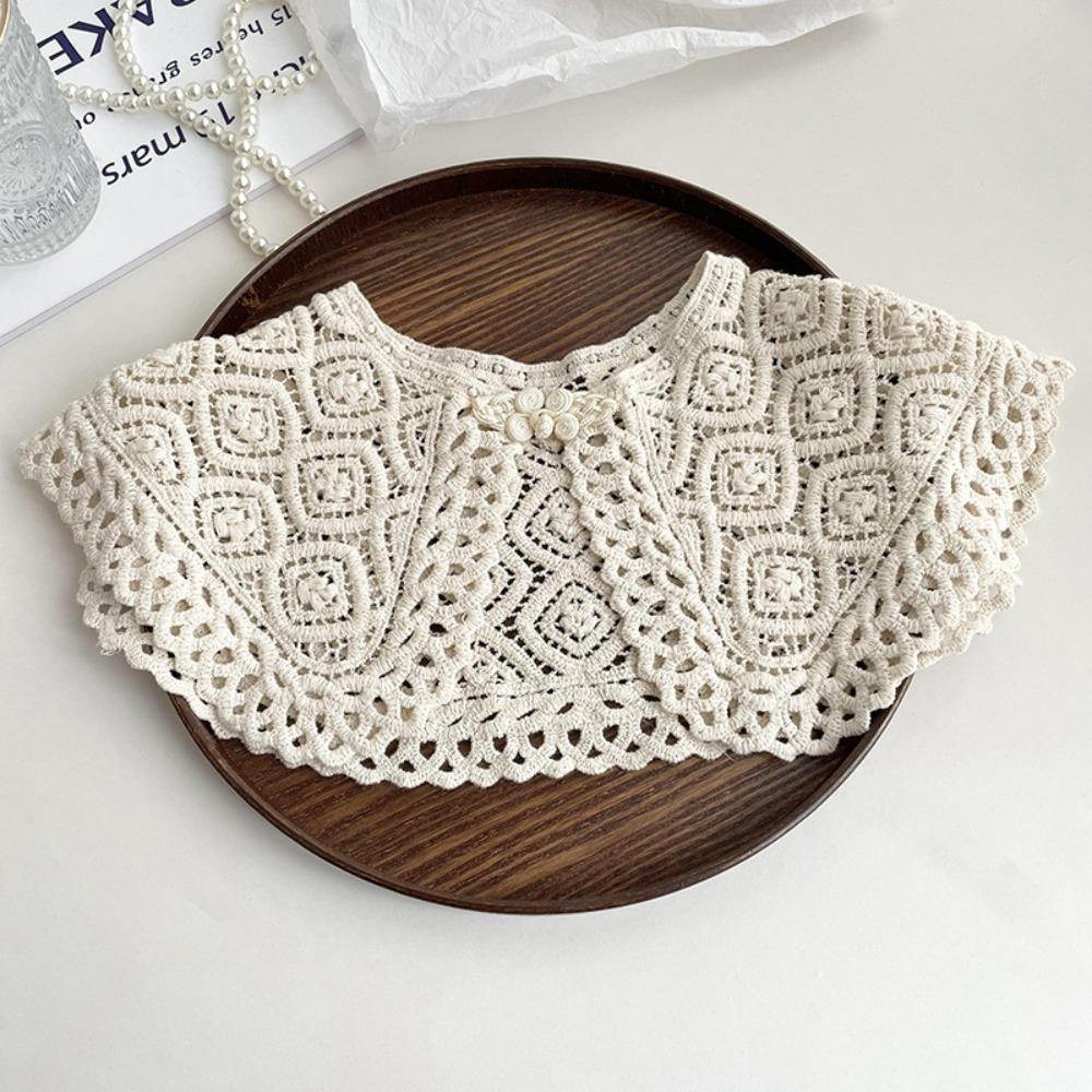 Shawl Wrap Ladies Top Collars Lace Decor Detachable Lapel Elegant Lace Fake Collar Women