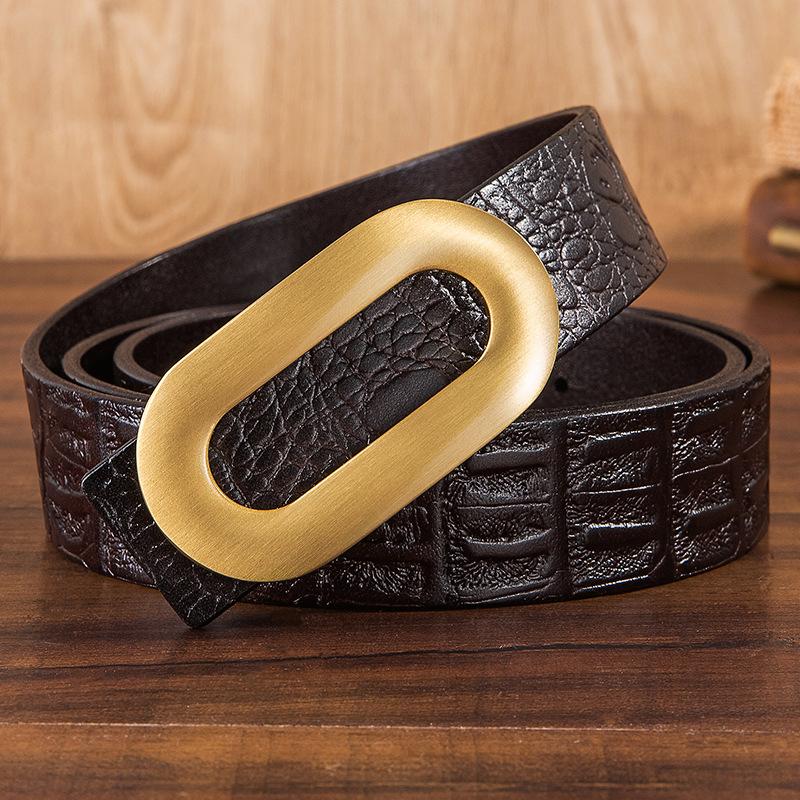 Ремень мужской кожаный пряжка первый слой настоящая коровья кожа мужской интерьерный деловой молодежный ручной работы с пряжкой из доски мужской ремень