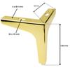 Anchor furniture leg, gold chrome, height 13 cm