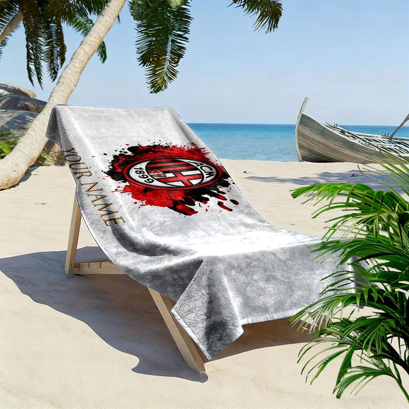 Пляжное полотенце с принтом AC Milan, Большое, Мягкое, Быстросохнущее, для Пляжа, Кемпинга, Плавания