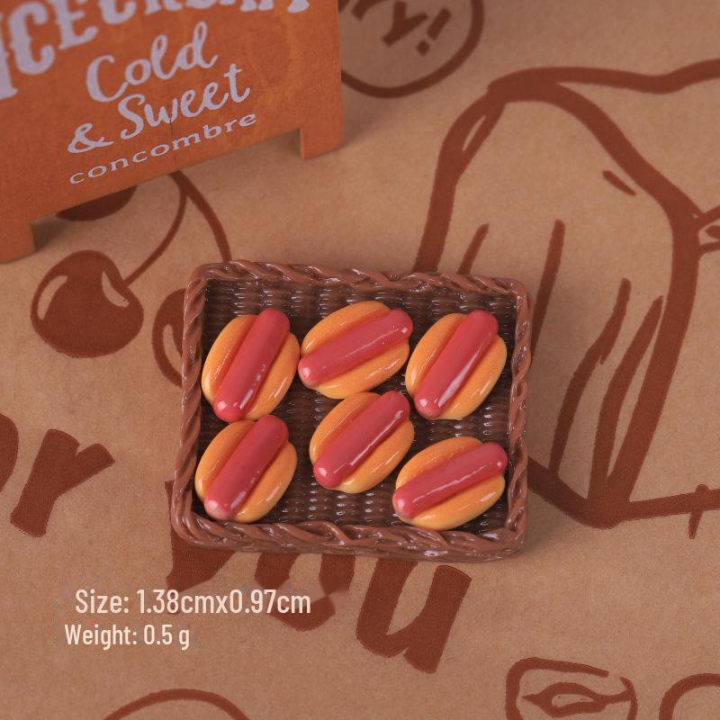 Мини-игровой набор «Еда»: Имитация хлеба, круассана, тоста, сумки в виде кошачьих когтей, самодельный крем-клей, шпилька для волос, гвоздь и аксессуары из смолы