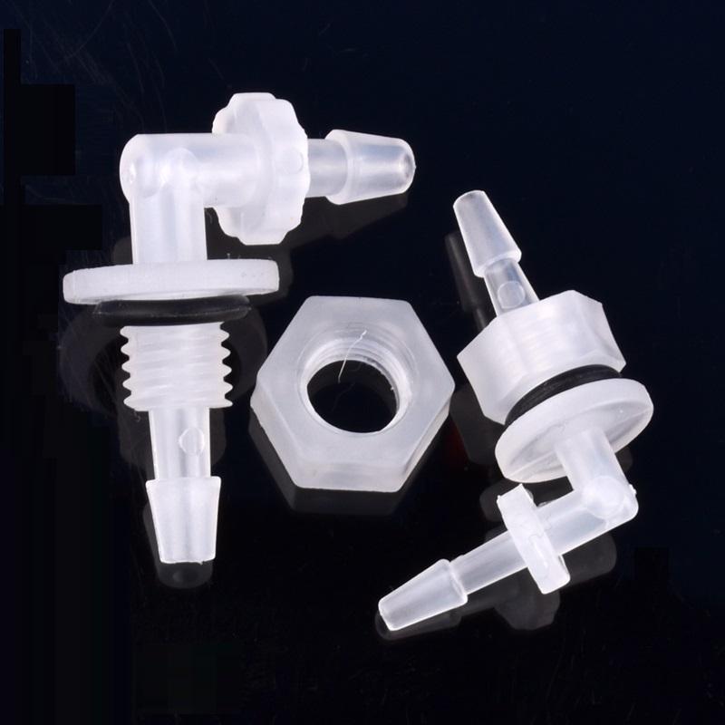 PP Pagoda Elbow Connector With Nut O-Ring M6~G1/2 To 2.4-11.1mm Thread Irrigation Aquarium Tank Adapter Irrigation Water Hose Joint