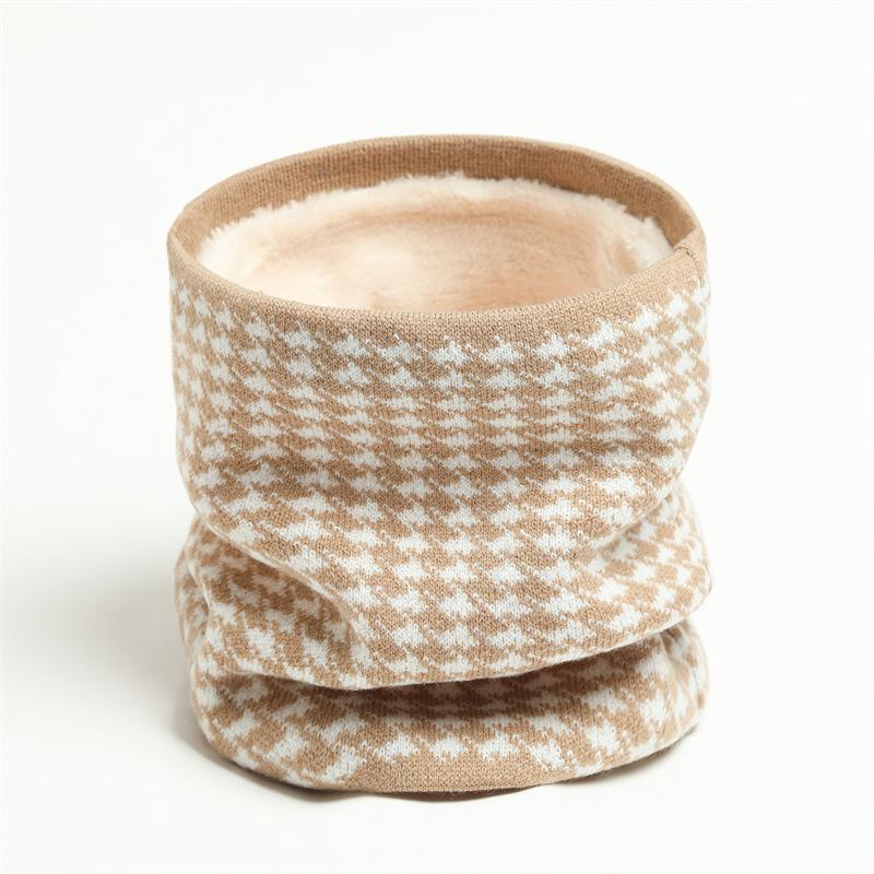 Шарф в клетку «Тысяча птиц», зимний новый теплый чехол для шейного отдела позвоночника, однотонный шерстяной вязаный утолщенный шарф