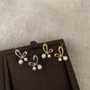 Серьги-гвоздики Design Sense Love Bow Pearl, женские, нишевые, уникальные, модные, темпераментные, универсальные серьги