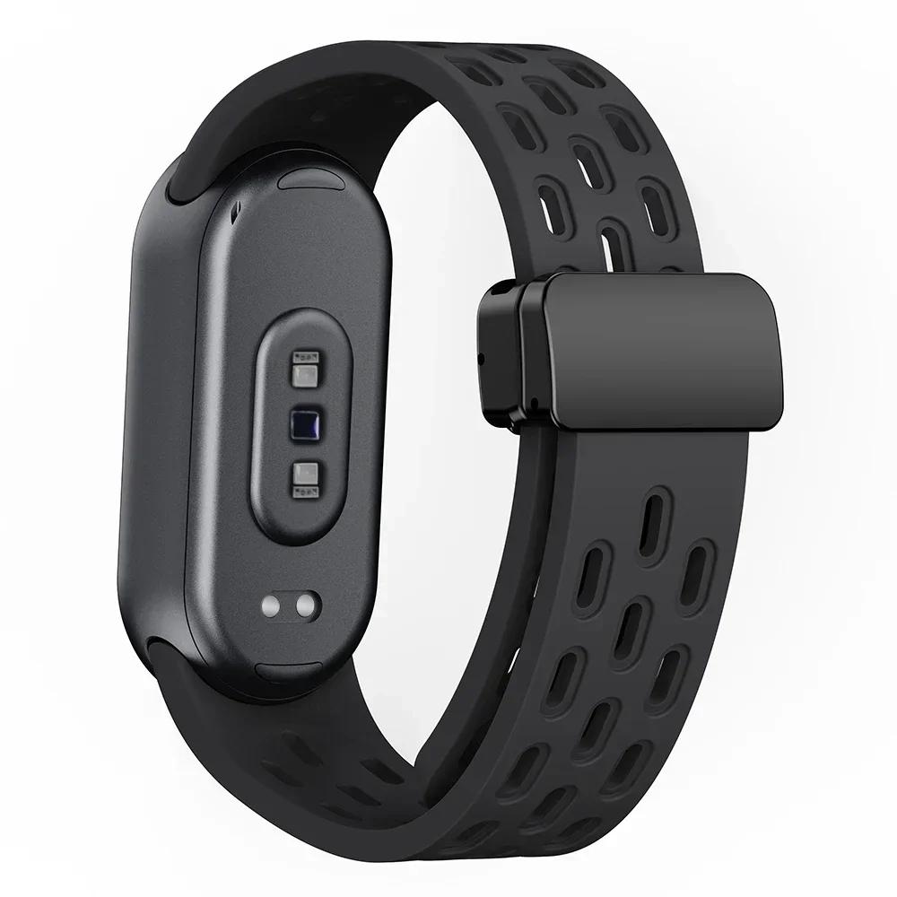 Ремешок для умных часов Xiaomi Mi Band 9 Спортивный силиконовый браслет для Mi Band 8 Запасной ремешок Miband 9 8 NFC Аксессуары