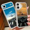 Чехол-бампер с бриллиантами для iPhone 17 Air 16e 16 14 15 13 17 Pro Max 15 16 Plus 17 из ТПУ с рисунком самолета, противоударный, из мягкого силикона