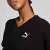 Puma T7 Вязаный свитер с V-образным вырезом, мягкий, удобный, свободного кроя, модный, женский топ, черный 627471-01