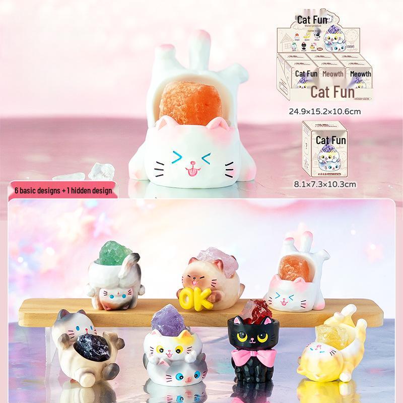 Милая Фигурка-Сюрприз 'Счастливый Кот' - Модный Настольный Орнамент