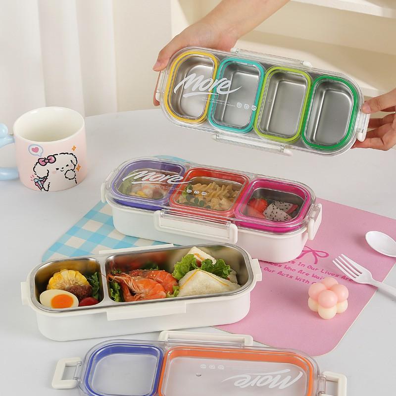 Stainless Steel Bento Box With Leakproof Compartment Design Microwave Safe Lunch Container Office School