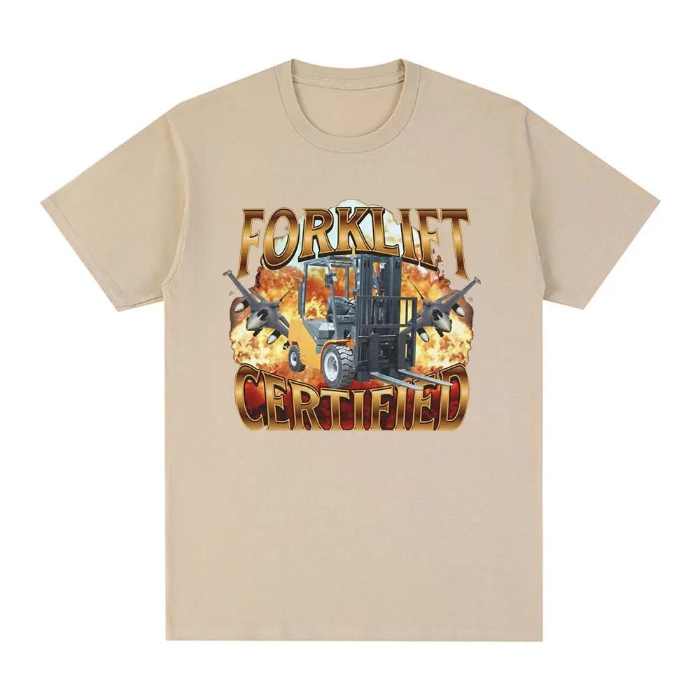 Forklift Certified Operator Funny Meme Graphic T-shirt Men Fashion Retro Short Sleeve Cotton Casual Personality Funny Humor Tops
