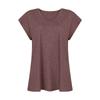 Women's Fashion Color Cap Sleeve V Neck Casual Loose Short Sleeve T-Shirt Top