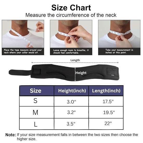 Wonder Care Neck Brace for Sleeping Cervical Collar Relief Neck Pain and Neck Support Soft Foam Wraps Keep Vertebrae Stable Black-Large