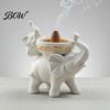 Unique Housewarming Gift for Friends Elephant Incense Burner, Resin Backflow Holder, Waterfall Christmas Holiday Decorative Sculpture Burner