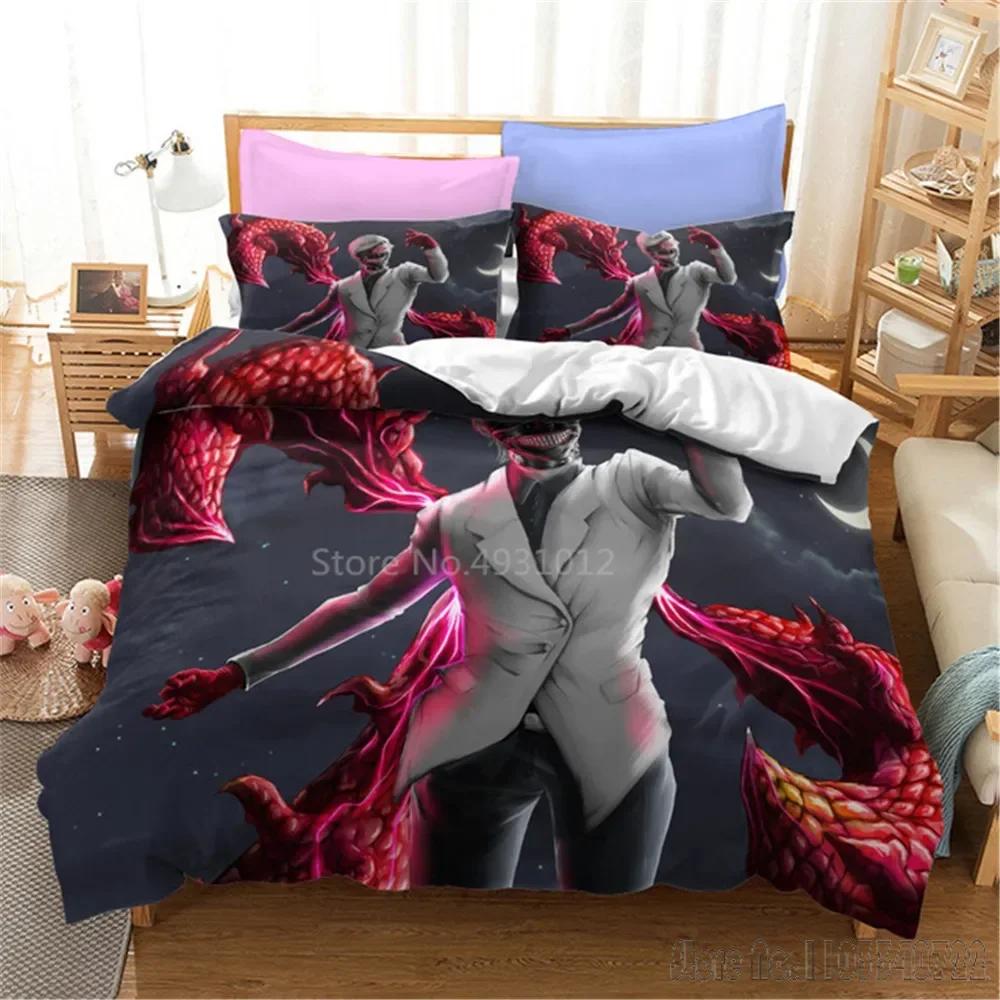 Admire 3D Tokyo Ghoul Cartoon Duvet Cover Set HD Comforter Cover for Kids Постельные принадлежности Постельное белье Декор для спальни