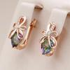Серьги-капли с геометрическим дизайном и бантом, красочные цирконовые серьги для женщин, модные повседневные украшения