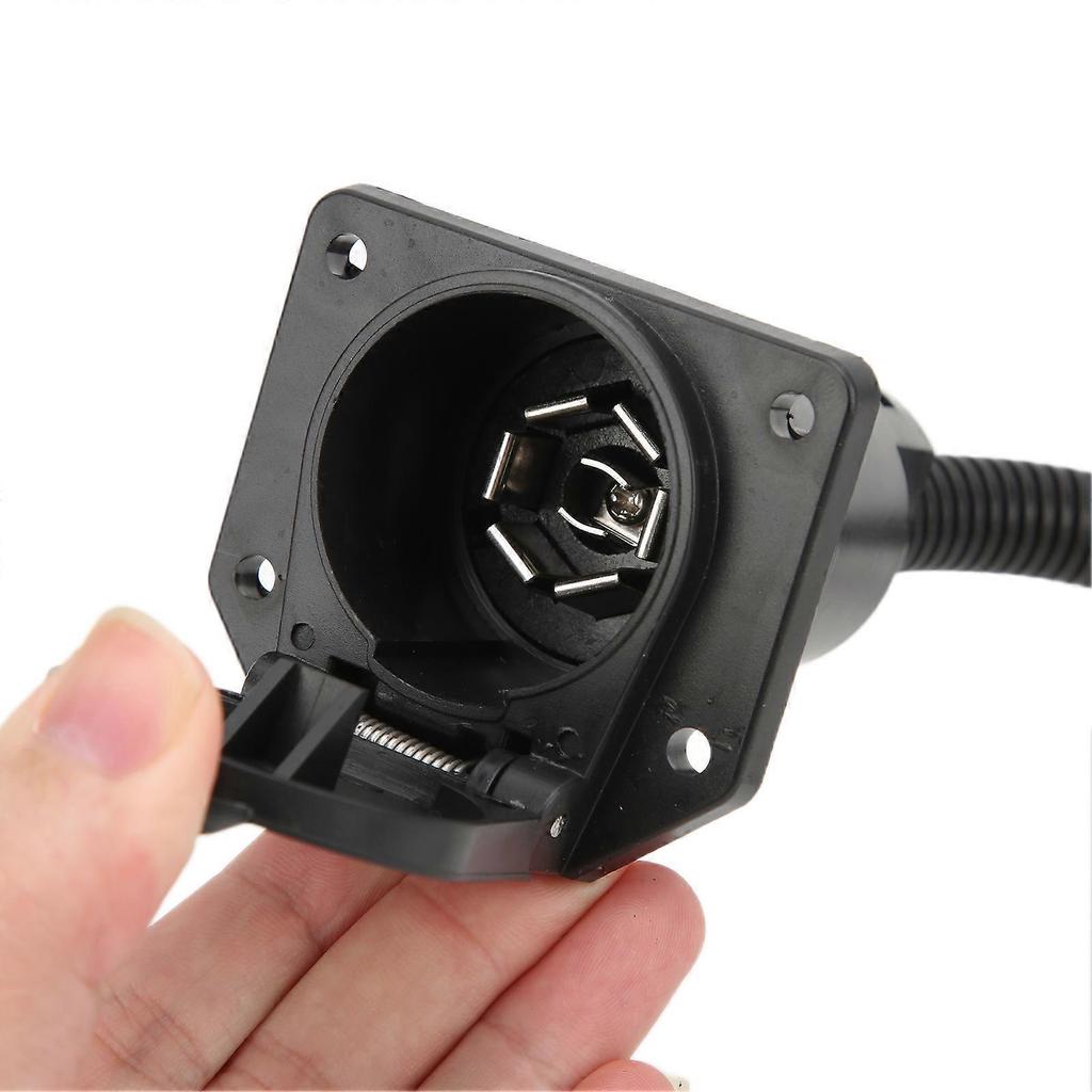 Trailer Wiring Adapter 7 Way Blade Connector Cable Plug with Bracket for RV Camper