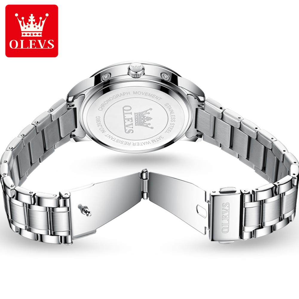 OLEVS Moon Phase Men's Watch Simple Casual Original Fashion Quartz Watch for Men Waterproof Luminous Stainleess Steel Wristwatch