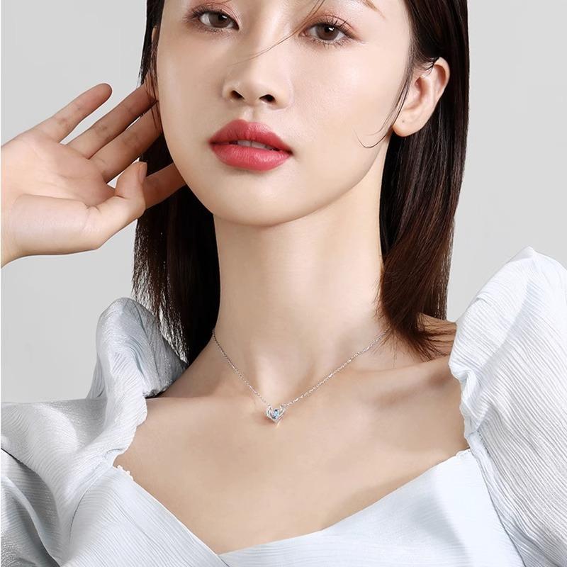 S925 Стерлинговое Серебро Олень Имеет Твое Умное Ожерелье Женское Летнее Легкая Роскошь Ниша Бьющееся Сердце Кулон Лось Ключичная Цепочка