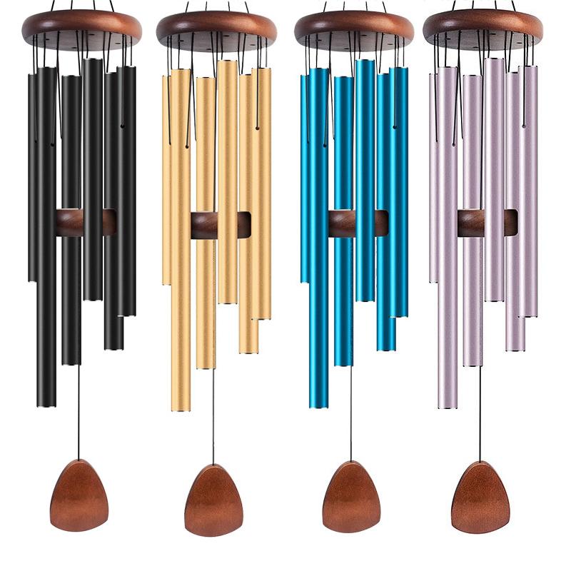 Metal Windchime Aluminum Windbell Wind Chimes 6 Tubes Chimes Home Decoration Craft Outdoor Garden Patio Notes Zen Meditation