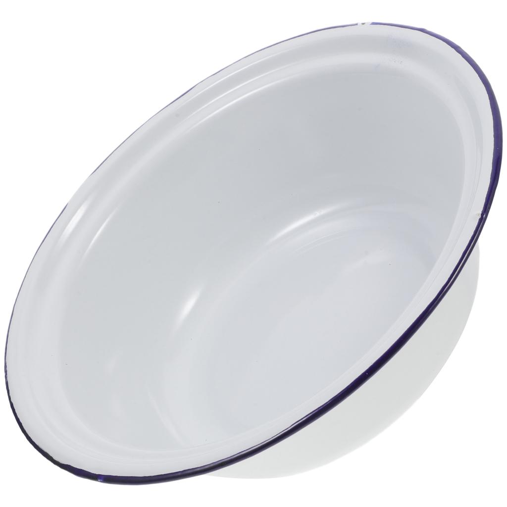 Старомодная эмалированная миска для дома с загнутыми краями, для овощей и фруктов, для смешивания супа, салата, кухонный держатель, контейнеры для еды