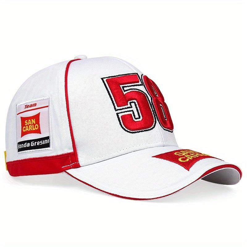 Fashion Number 58 Embroidered Baseball Cap Sunblock Visor for Outdoor Riding Fishing