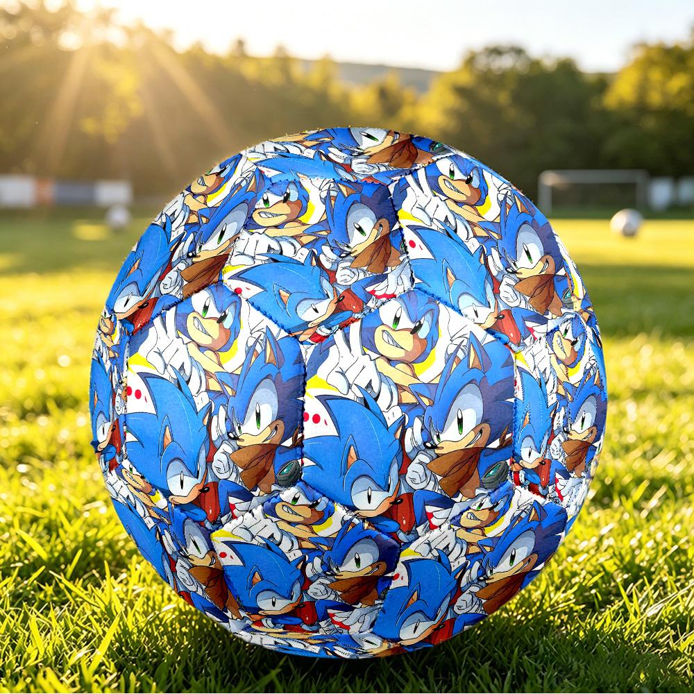 Sonic Printed Size 5 Standard Football, Waterproof PU Training Soccer Ball for Outdoor Sports