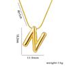 Stainless Steel Gold Color Chunky Alphabet Balloon Bubble Initial Letter Pendant Necklace for Women Charm Necklace Jewelry Gift