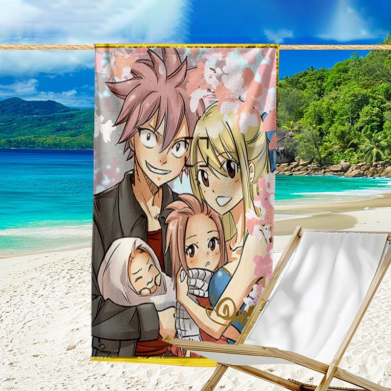 1pc Fairy Tail1 Beach Towel, Beach and Seaside Swimming Pool Equipment, Fashion Pattern, Rectangular, Travel Essentials