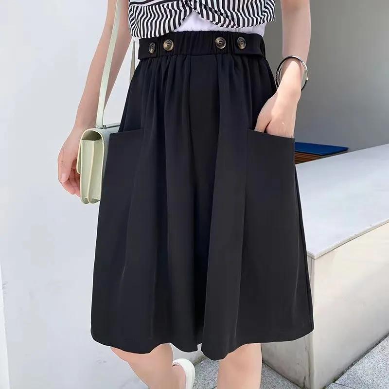 Женские повседневные свободные летние хлопковые шорты с эластичной резинкой на талии