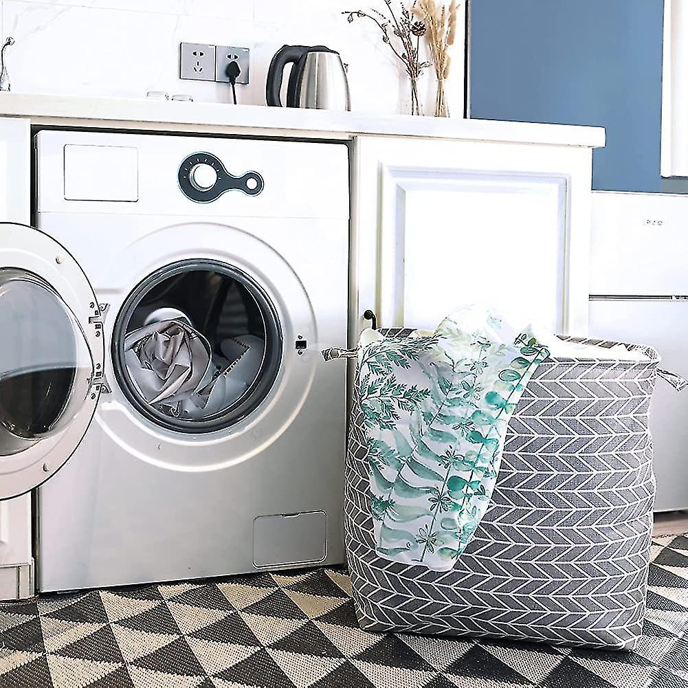 100l Large Collapsible Laundry Baskets With Handles Grey Drawstring Laundry