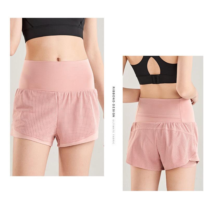 Летние поддельные спортивные шорты женские свободные быстросохнущие штаны для бега и фитнеса противоскользящие штаны для йоги с высокой талией