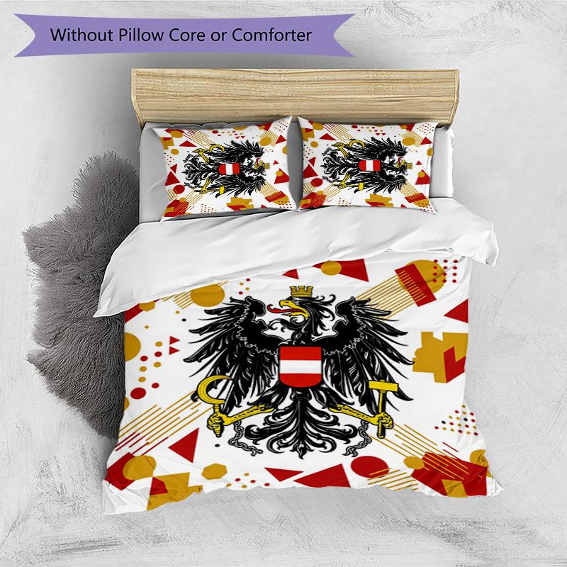 Austria Football Printed Bedding 3 Piece Set Cozy Breathable Bed Cover Set as Housewarming Holiday Gift