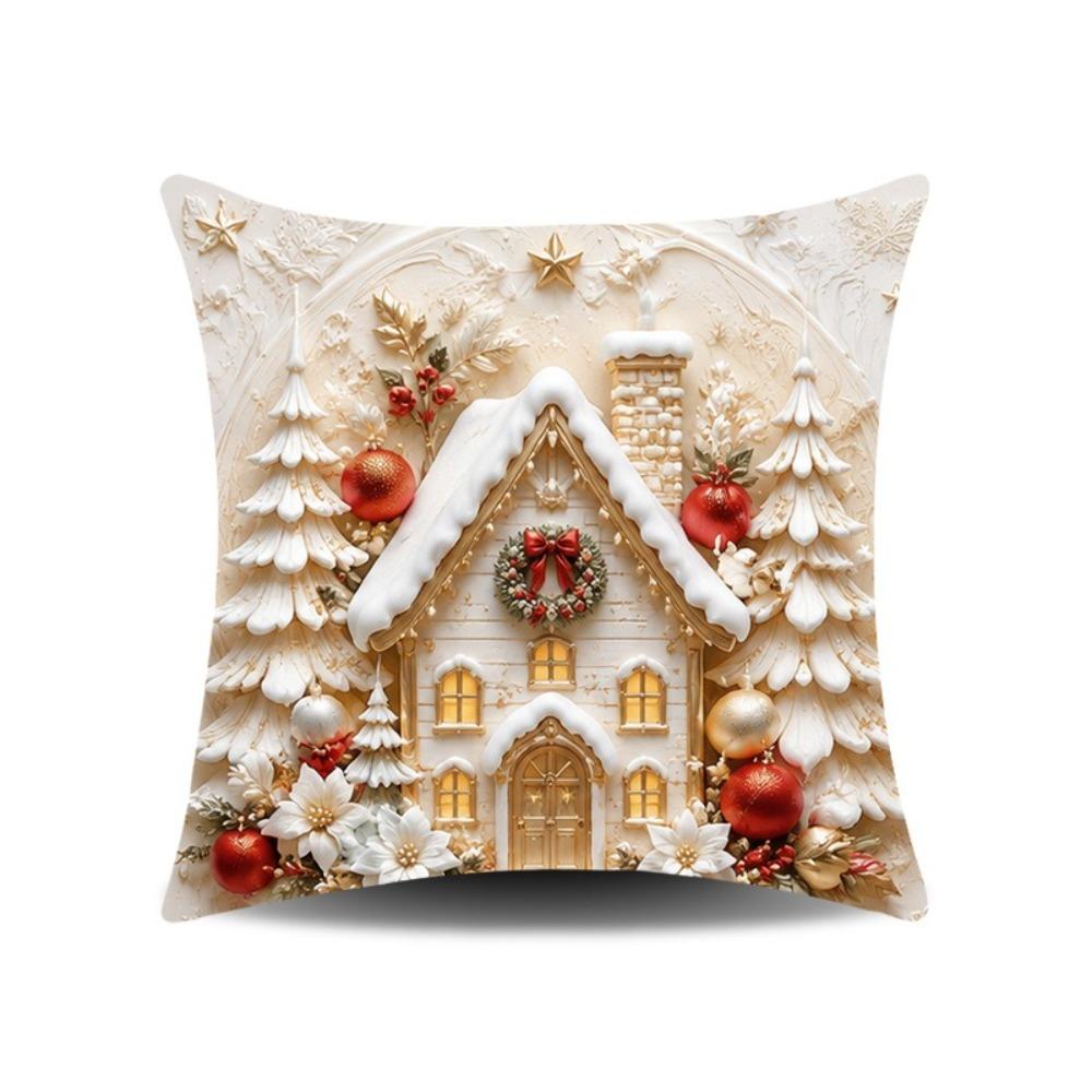 45x45cm Throw Pillow Covers Detachable Soft Christmas Themed Pillow Case Home Indoor