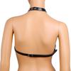 New Black Sexy Women Goth Lingerie Leather Halter Neck Body Bondage Cage Bra