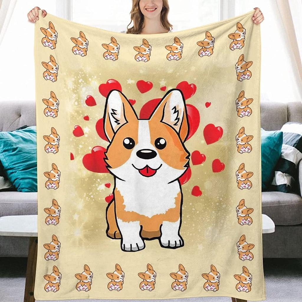 Corgi Blanket Cute Corgi Blankets Gifts for Corgi Lovers Women Soft Flannel Throw Blanket for Couch Sofa Christmas Birthday Gifts