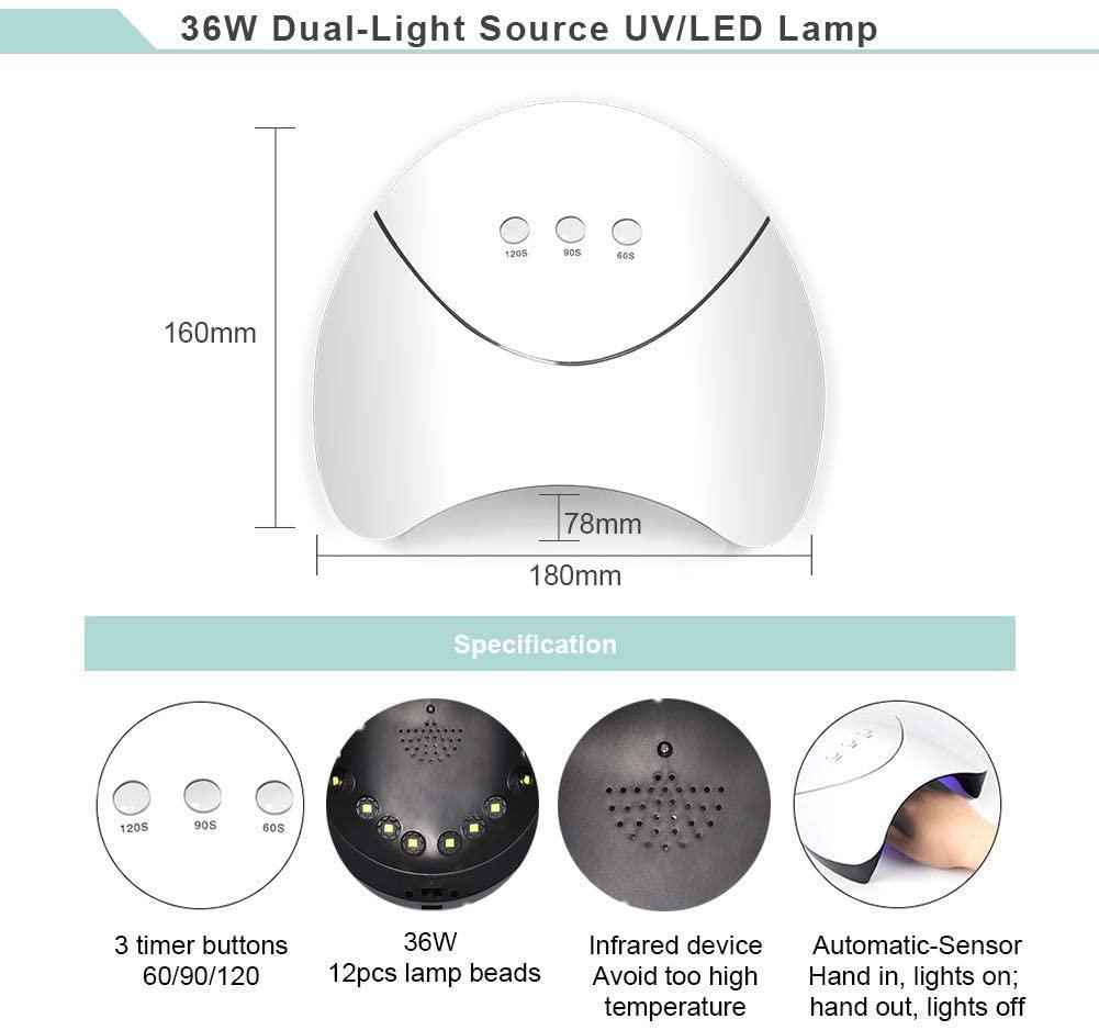 Большой набор с лампой для маникюра гель-лаком PHOENIXY