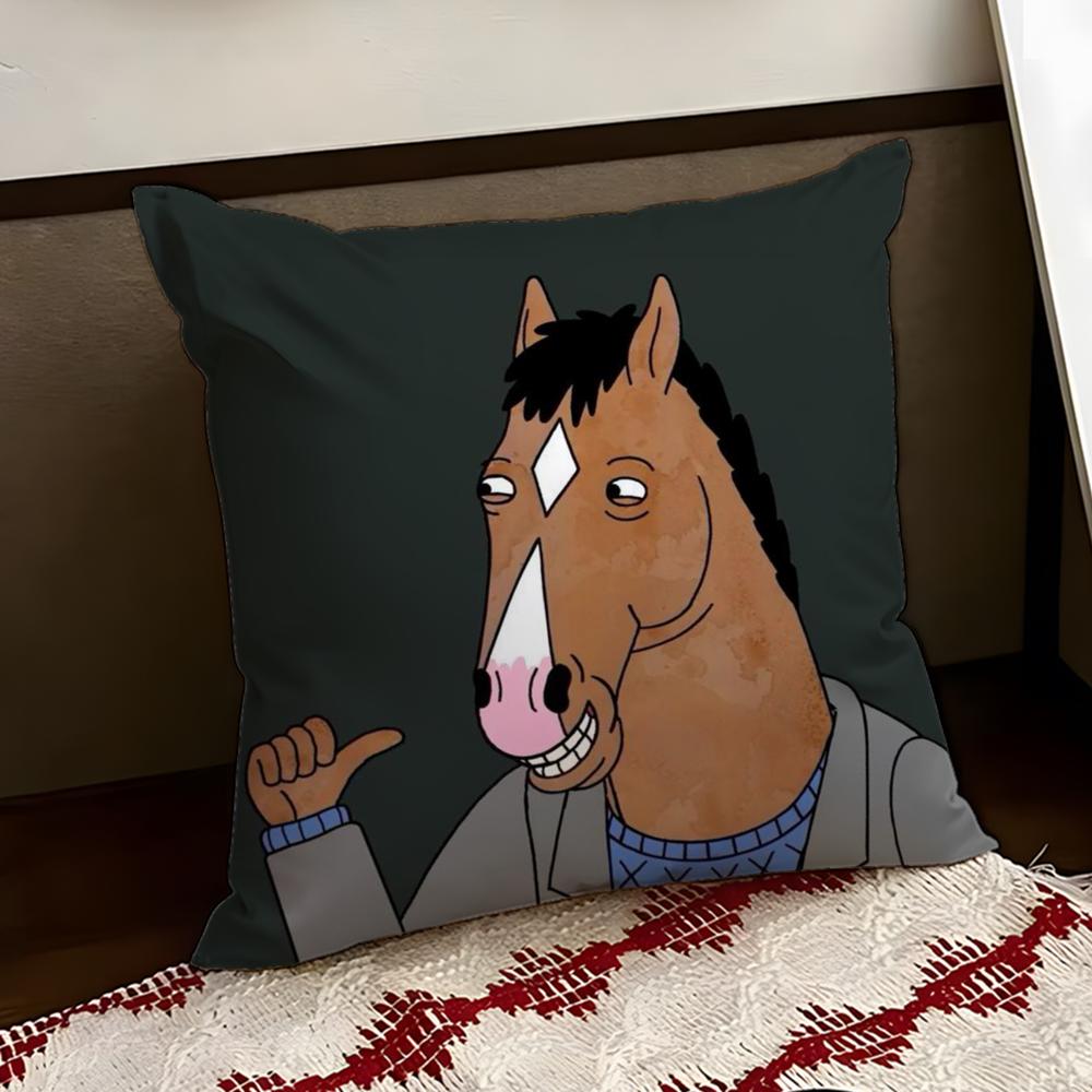 BBoJack Horseman Cushion Cover Reversible Soft Durable Pillow Cover Home Car MultiScene Use for Daily Comfort