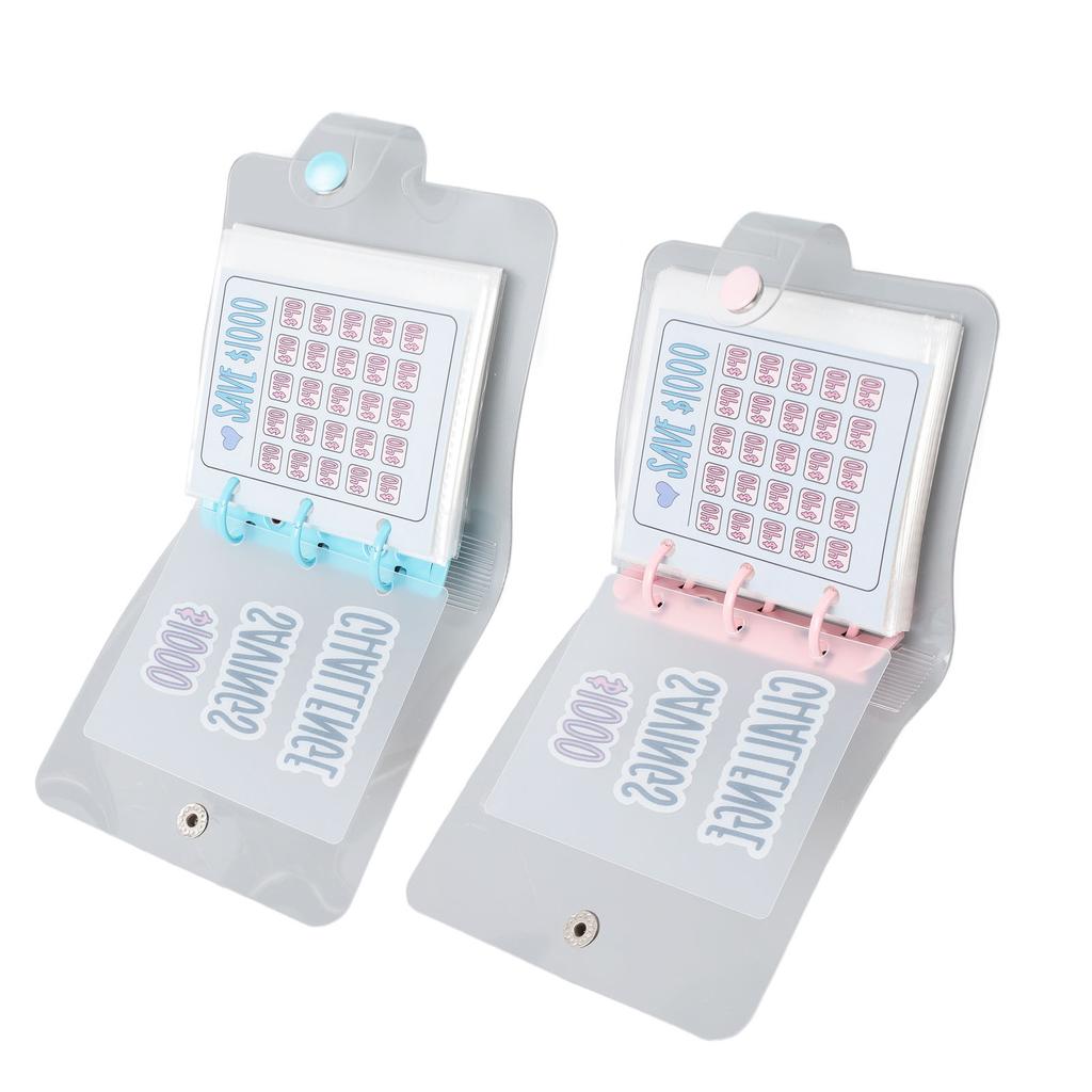 1000 сбережений Challenge Многоцелевой ПВХ многоразовый мини-бюджет с наклейкой для денег Ma