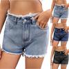 Jean Shorts For Women Casual Mid Hem Wide Straight Leg Stretchy Skinny Denim Shorts Cutoff Jorts