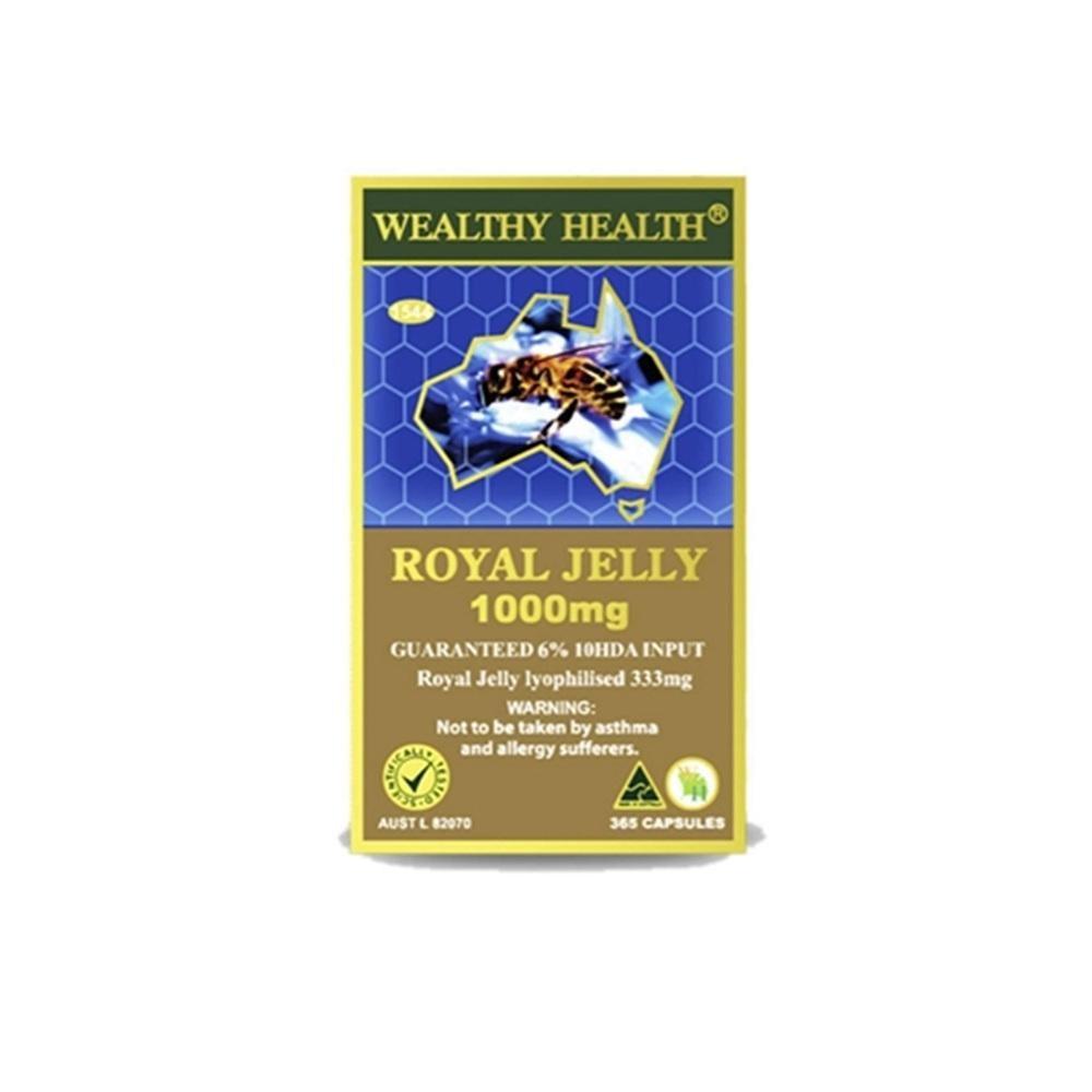 Wealthy Health MAXI Royal Jelly 1000mg Capsules 4 pcs 365 Tablets