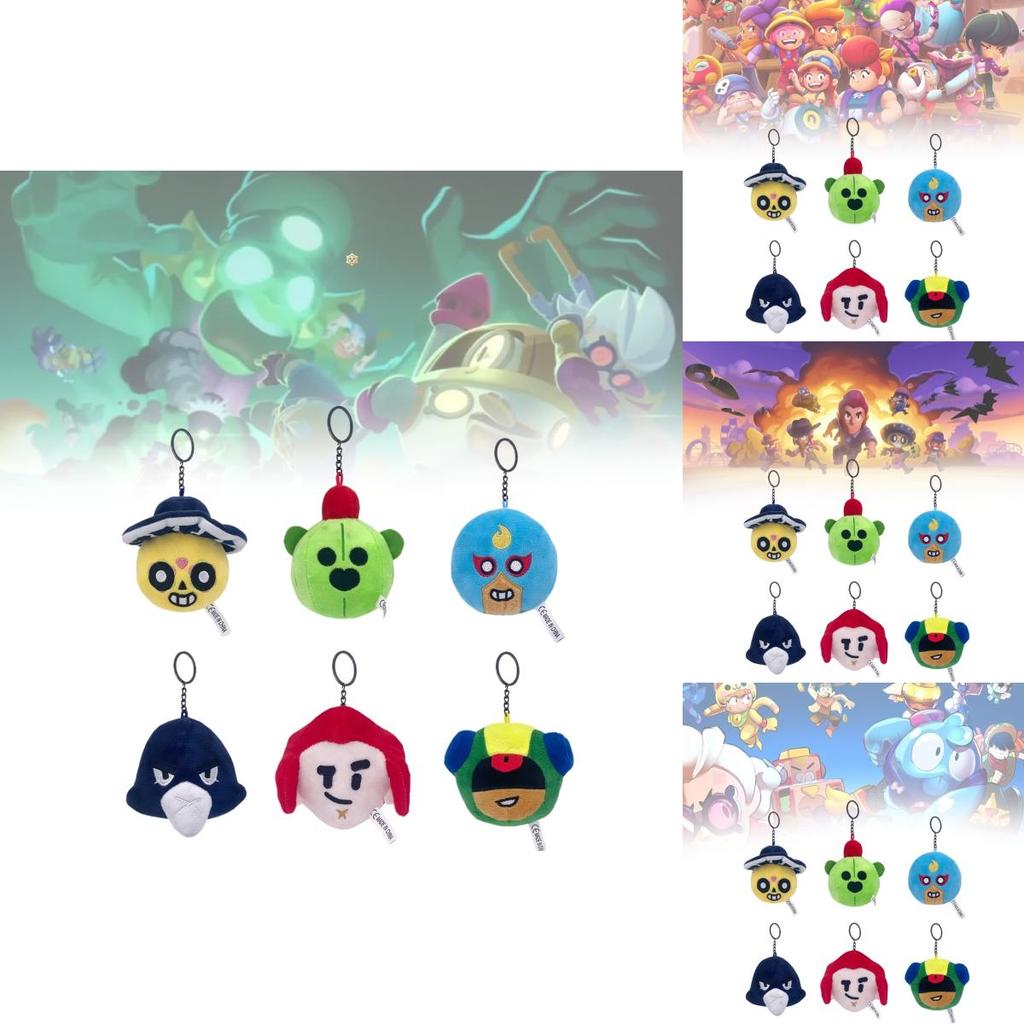 Очаровательный плюшевый брелок Спайк из Brawl Stars из мягкой короткой плюшевой ткани