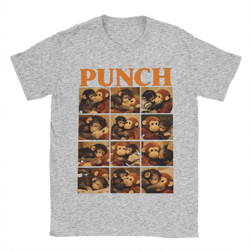 Unisex TShirts Punch Monkey Funny Animal Casual 100 Cotton Tees Short Sleeve T Shirts Round Collar Clothing 4XL 5XL 6XL