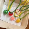 Трендовые украшения Дофаминовых цветов Яблоко Клубника Лимон Фрукты Подвеска Бусины Ожерелье для женщин Y2K Милый чокер Вечернее ожерелье