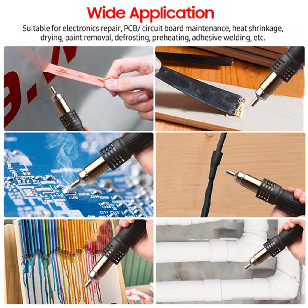 Brushless Hot Air Rework Station LED Digital 100℃-480℃ (212℉-896℉) Adjustable Air 700W Portable Electric Desoldering Gun