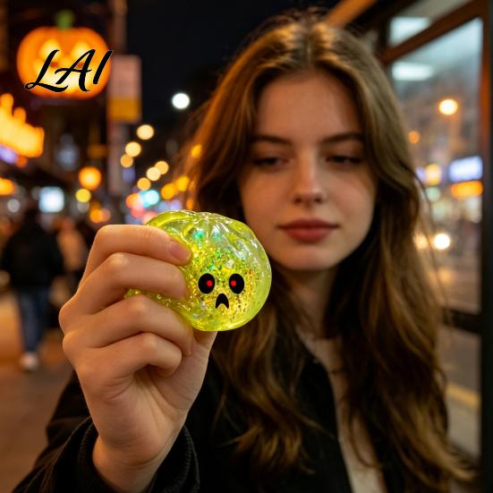 Креативные подарки на Хэллоуин: Сжимаемый мячик-булочка, антистресс, медленно поднимающаяся игрушка с пароваркой, мягкий портативный шар, сенсорная игрушка-фиджет, милые привидения, для снятия стресса